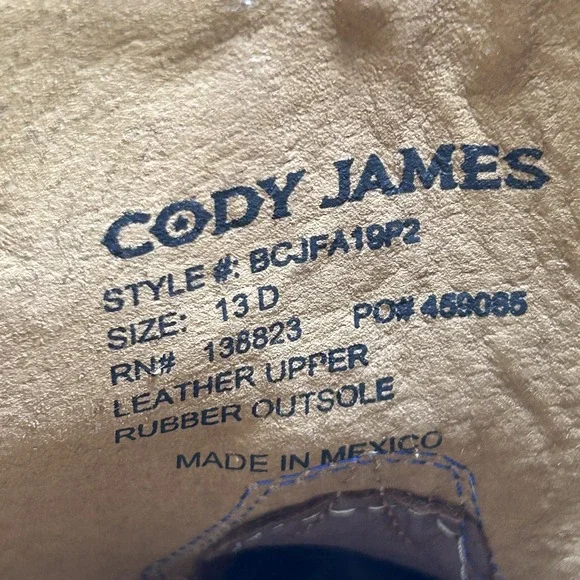 Cody James Boots Mens Size 13D BCJFA18P2 Western Cowboy Square Toe Leather Brown - Picture 10 of 15